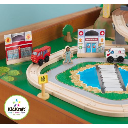 키드크래프트 KidKraft Ride Around Train Set and Table