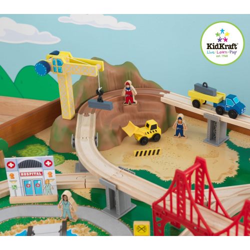 키드크래프트 KidKraft Ride Around Train Set and Table