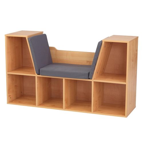 키드크래프트 KidKraft Bookcase with Reading Nook Toy, Natural