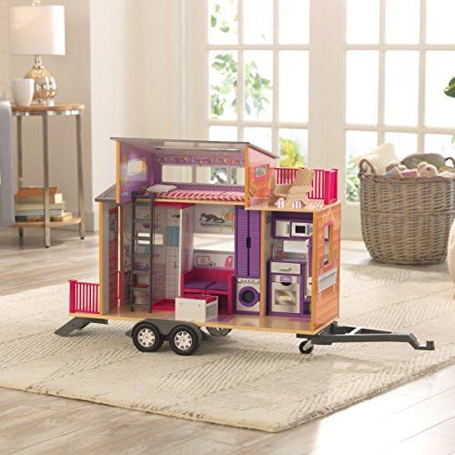키드크래프트 KidKraft Teeny House Dollhouse with Furniture Children Dollhouses, Multicolor