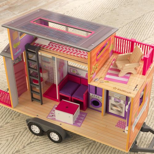 키드크래프트 KidKraft Teeny House Dollhouse with Furniture Children Dollhouses, Multicolor