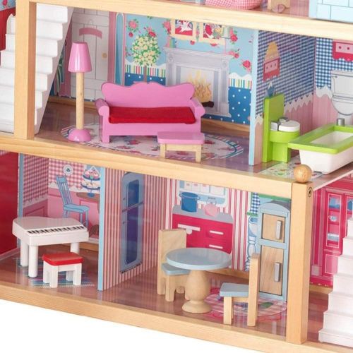 키드크래프트 KidKraft  Chelsea Wooden Dollhouse Pretend Play Cottage with Furniture | 65054