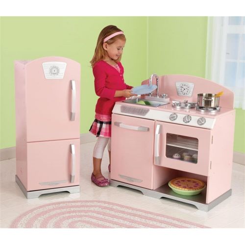 키드크래프트 KidKraft Kidkraft Retro Kitchen and Refrigerator in Pink