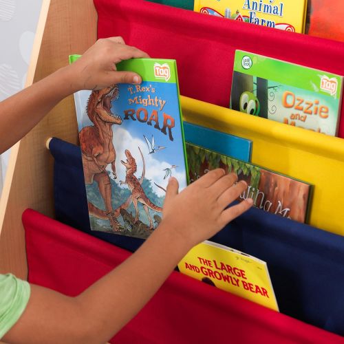 키드크래프트 KidKraft Sling Bookshelf - Primary & Natural