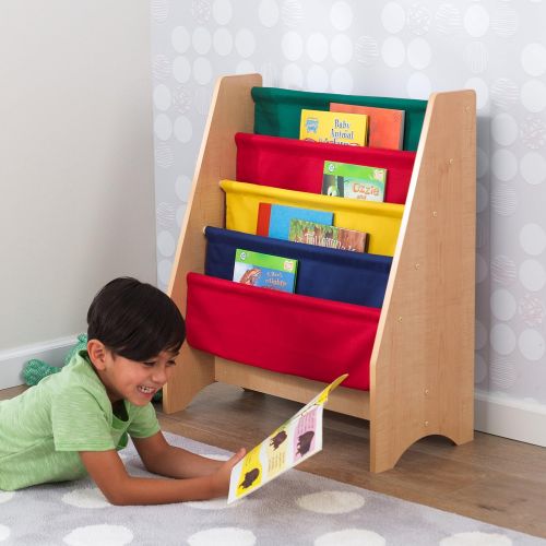 키드크래프트 KidKraft Sling Bookshelf - Primary & Natural