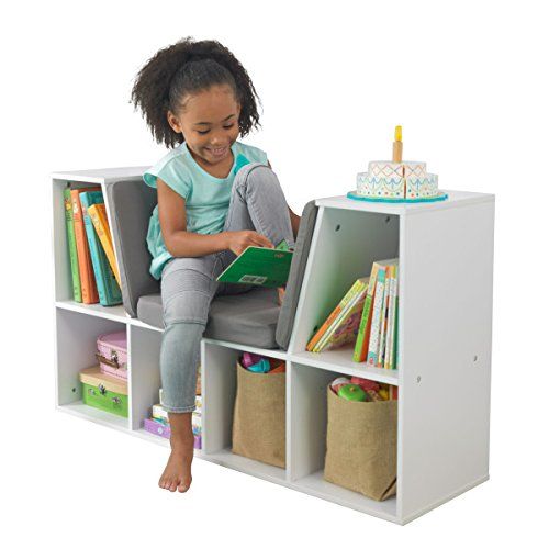 키드크래프트 KidKraft Bookcase with Reading Nook Toy, White