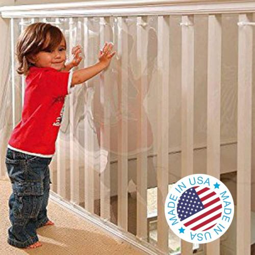  [아마존베스트]KidKusion Kidkusion Indoor/Outdoor Banister Guard, Clear, 15