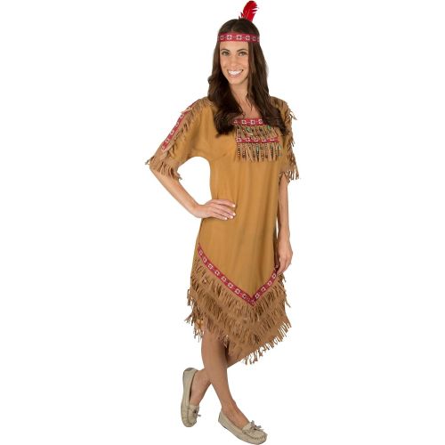 키드코 Kidcostumes Adult Native American Indian Woman Costume With Headband (Small Adult)