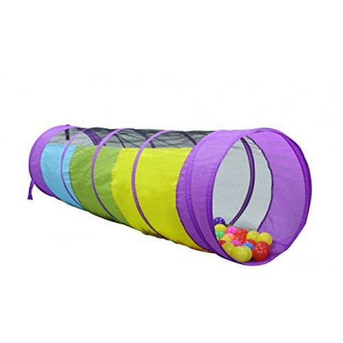  Kiddey Multicolored Play Tunnel for Kids (6’)  Crawl and Explore Tent, With See Through Mesh Sides, Promotes Healthy Fitness, Early Learning, and Muscle Development  BALLS NOT IN