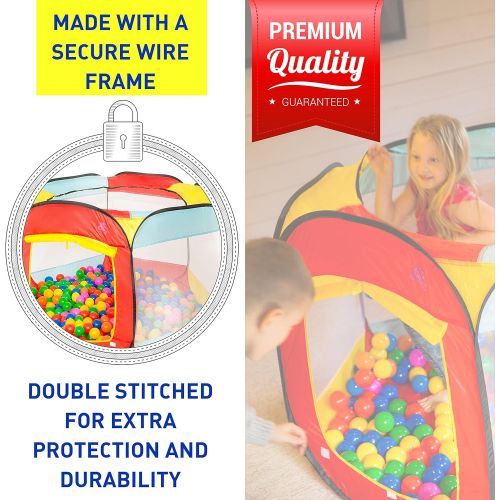  [아마존베스트]Kiddey Ball Pit Play Tent for Kids - 6-Sided Ball Pit for Kids Toddlers and Baby - Fill with Plastic Balls (Balls Not Included) or Use As an Indoor / Outdoor Play Tent