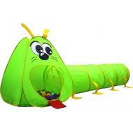 [아마존베스트]Kiddey Caterpillar Play Tunnel and Tent Combo (2-Piece Set)  Kids Crawling and Exploration Discovery Station for Early Learning and Muscle Development  Indoor/Outdoor Use