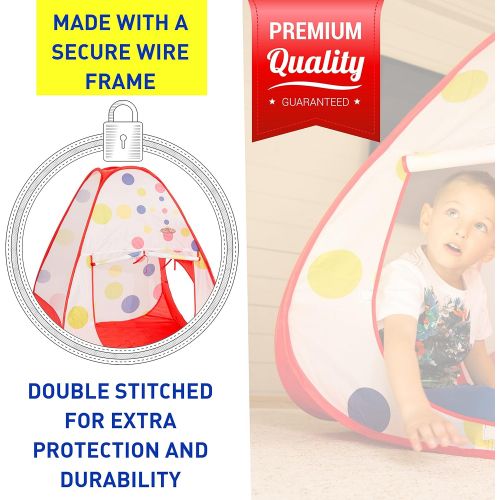  Kiddey Ball Pit Play Tent - Pops up No Assembly Required - Use as a Ball Pit or As an Indoor / Outdoor Play Tent, Comes with Convenient Carry Bag for Easy Travel and Storage, Great