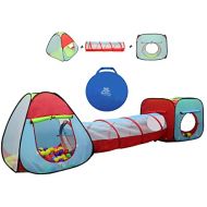 Kiddey Children’s Play Tent with Tunnel (3-Piece Set)  Indoor/Outdoor Playhouse for Boys and Girls  Lightweight, Easy to Setup (Balls Not Included)