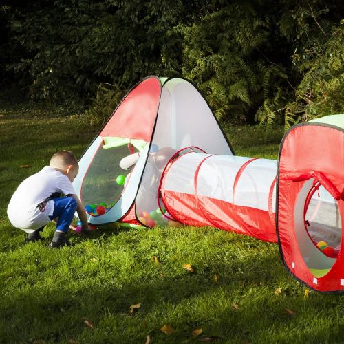  Kiddey Children’s Play Tent with Tunnel (3-Piece Set)  Indoor/Outdoor Playhouse for Boys and Girls  Lightweight, Easy to Setup (Balls Not Included)