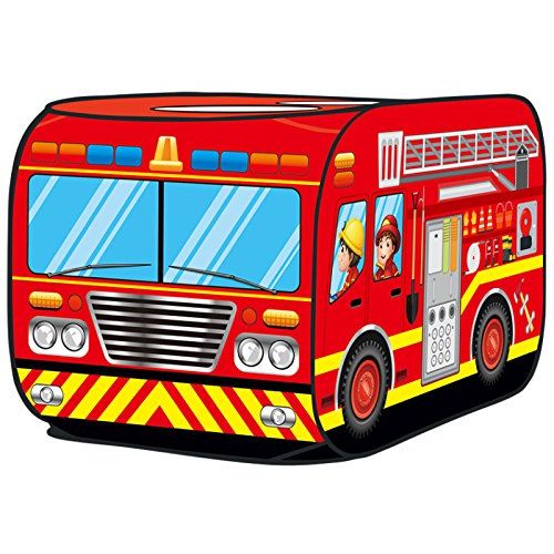  [아마존베스트]Kiddie Play Fire Truck Pop Up Play Tent for Kids Boys & Girls Indoor Outdoor Playhouse Toy