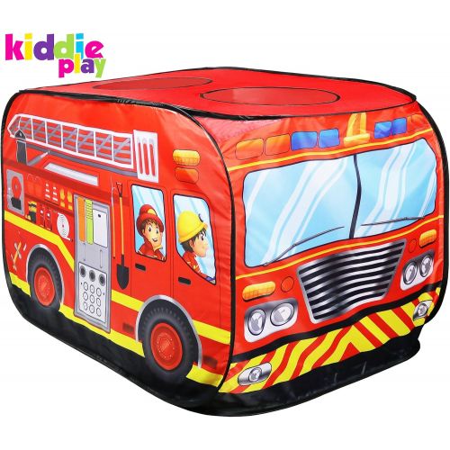  [아마존베스트]Kiddie Play Fire Truck Pop Up Play Tent for Kids Boys & Girls Indoor Outdoor Playhouse Toy