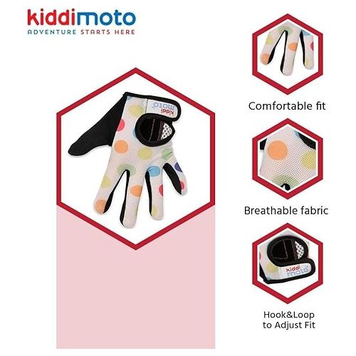  Kiddimoto Kids Cycling Gloves| Anti-Slip Kids Bike Gloves for Boys and Girls| Full Finger Kids Mountain Bike Gloves for BMX, MTB Riding, Gymnastics, Scooters, Skateboard, Rollerblade.