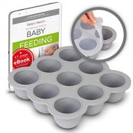 [아마존베스트]Kiddo Feedo KIDDO FEEDO Multipurpose Tray for Freezing Baby Food, Herbs and Ice Cubes. Also a Baking Mold for...