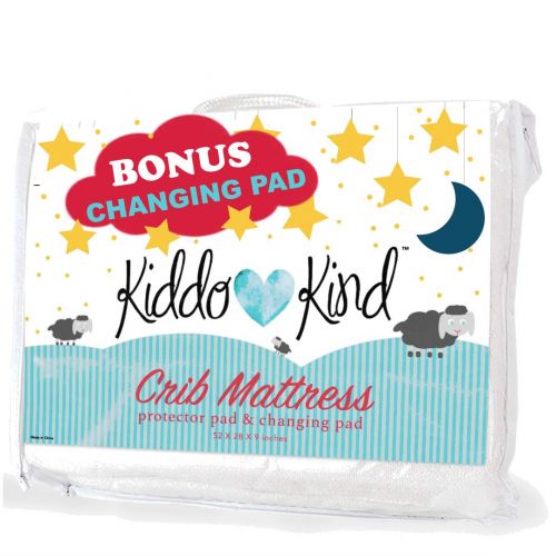  Kiddo Kind 2 Pack Crib Mattress Protector - with Bonus Changing Pad Liner - 100% Waterproof Mattress Cover Fits Toddler Bed & Crib