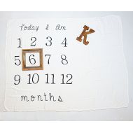 Kiddo Kind Baby Milestone Blanket - 52 x 48 - Makes Unique Photo Props for Babies - Extra Large Monthly Age Blankets Create Personalized Photography for Each Month - Perfect for Ex