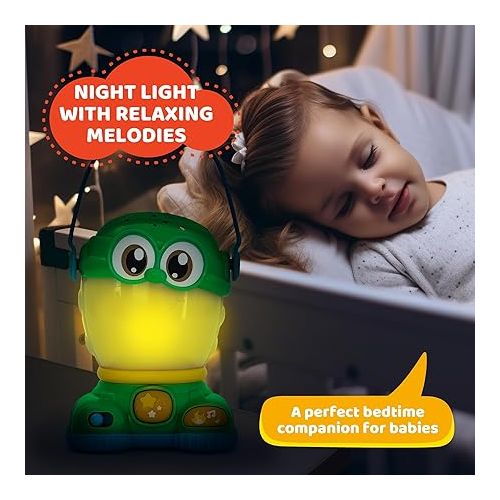  Kids Camping Lantern Night Light Star Projector w/ Soothing Sounds - Mini, Small & Toddler-Friendly Lantern Toy - Perfect Light-Up Toy for Babies 6 Months & Up