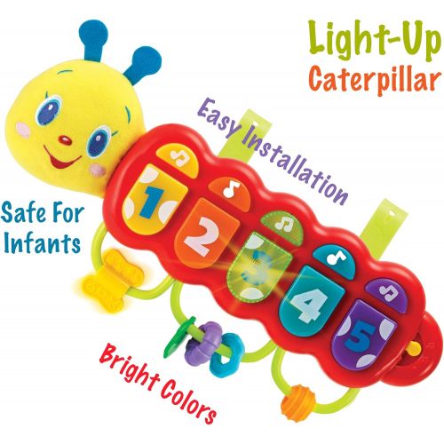  [아마존베스트]KiddoLab Lira The Caterpillar, Baby Music Light Up Toy Piano for 3 Months Age and Older Babies. Attachment for Crib, Stroller and Car Included. Learning Toys for Infants and Toddle