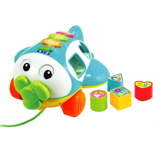  [아마존베스트]Musical Shape Sorter Plane, Pull-Along Toy - Talking and Singing Airplane Toy with Music for Toddlers and Kids, Ages 12 to 48 Months