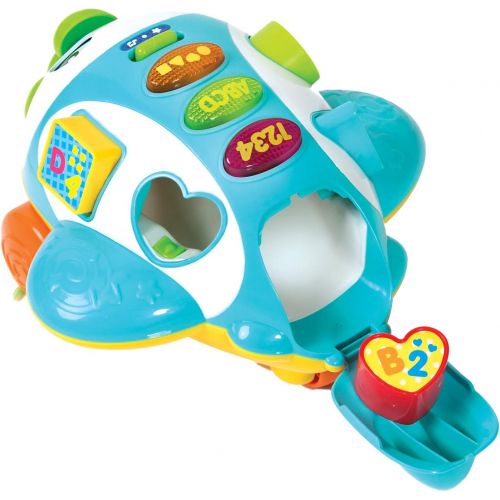  [아마존베스트]Musical Shape Sorter Plane, Pull-Along Toy - Talking and Singing Airplane Toy with Music for Toddlers and Kids, Ages 12 to 48 Months