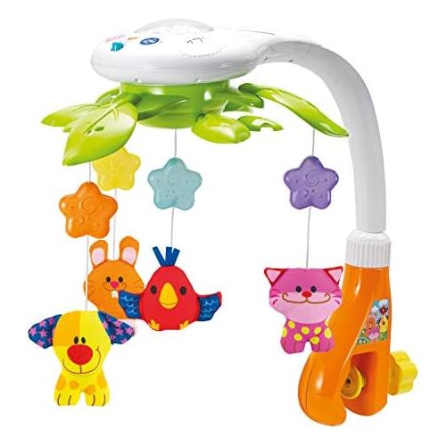  KiddoLab Baby Crib Mobile with Lights and Relaxing Music. Includes Ceiling Light Projector with Stars, Animals. Musical Crib Mobile with Timer. Nursery Toys for Babies Ages 0 and O