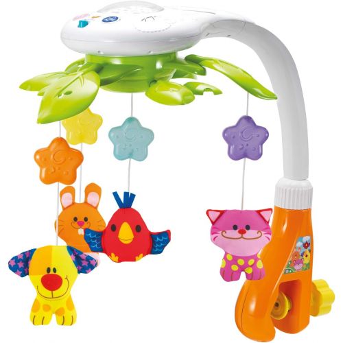  KiddoLab Baby Crib Mobile with Lights and Relaxing Music. Includes Ceiling Light Projector with Stars, Animals. Musical Crib Mobile with Timer. Nursery Toys for Babies Ages 0 and O