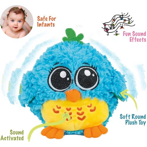  KiddoLab My Dancing and Singing Bird Mr. Blue - Musical Toys for Toddlers and Infants. Baby Singing Funny Owl Toy. Sound and Touch Activated Blue Bird Toy for Girls and Boys, Age 6 Months t