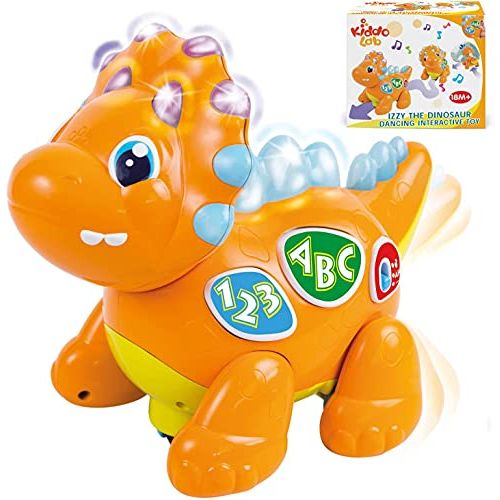  KiddoLab Izzy The Dinosaur: Dancing Interactive Extra Cute Music Toy. Light-Up Walking Robot Dinosaur / Animal Learning Dino Toy for Babies &Toddlers. Development Toys for Playtime Fun Seri