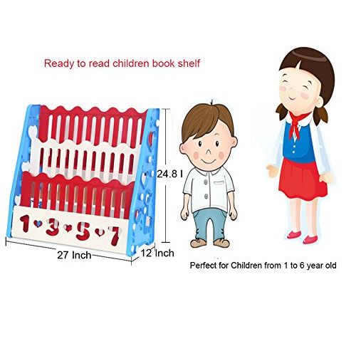  KiddyGem Kiddygem Ready to Read Children Book ShelfBook caseBook Display (Blue)