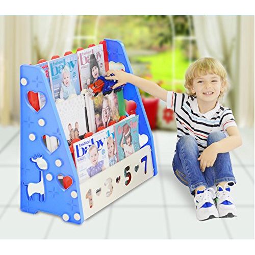  KiddyGem Kiddygem Ready to Read Children Book ShelfBook caseBook Display (Blue)