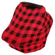 [아마존베스트]Baby Car Seat Canopy, Privacy Nursing Breastfeeding Cover for Boys and Girls (Plaid), Stretchy Poncho, Infinity Scarf, Shawl, Shopping Cart, Stroller, Carseat Covers by KiddyStar