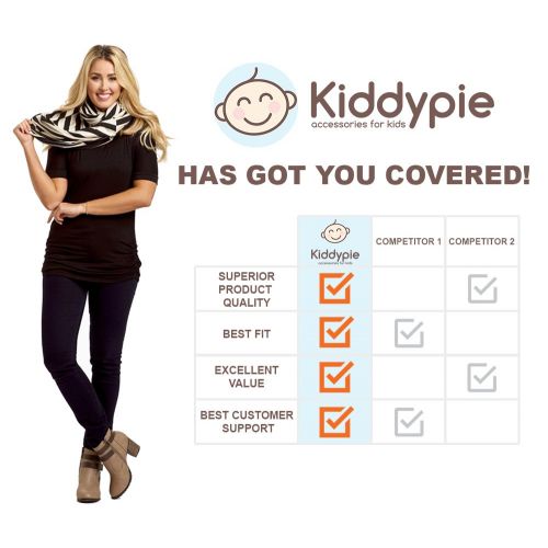  Kiddypie Nursing Breastfeeding Cover Scarf - BEST Use for Baby Car Seat Canopy, Stroller, Shopping Cart, Carseat Covers for Boys and Girls, Sun Shade - Multi-Use Infinity Stretchy Shawl