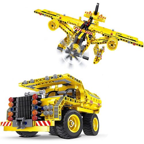  Kididdo STEM Toy Building Sets for Boys 8-12 - 361 Pcs Construction Engineering Kit Builds Dump Truck or Airplane (2in1) STEM Building Toy Set for Kids - Ages 6 7 8 9 10 11 12 Years Old, B