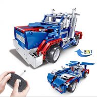 Kididdo Remote Control Truck Toy for Kids, Semi Truck STEM Toy for Boys & Girls, 2 in 1 RC Car Racer Building Blocks Set, Construction Learning Kit for Kids Age 7-15 Year-Old, Top Birthday