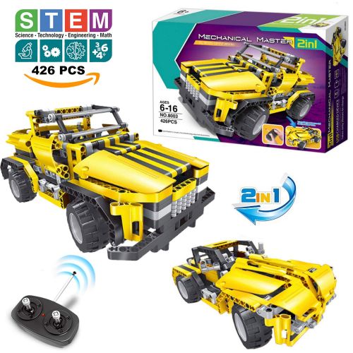  Kididdo Remote Control JeepCar for Girls & Boys, Engineering Educational STEM Toy, RC Car Building Blocks Set, Creative Construction Learning Kit for Kids Age 7-15 Year-Old, Top Birthday