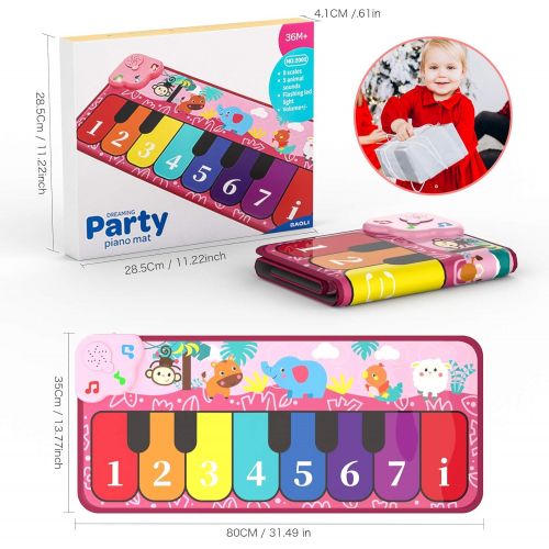  [아마존베스트]Kidoer Piano Mat Kids Toys, Musical Piano Keyboard Dance Mat Early Educational Toys for Baby Girls Boys Toddlers