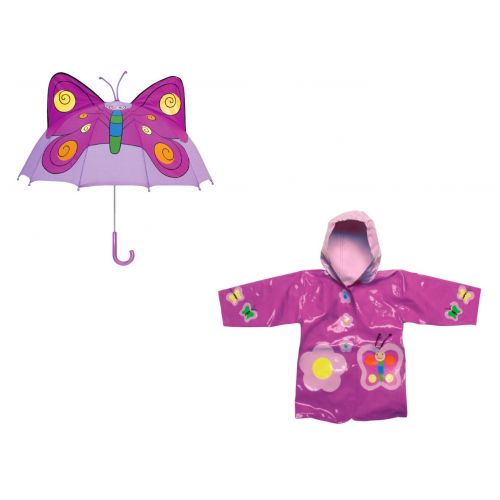  Kidorable Butterfly Rain Coat and Umbrella Set (4T)