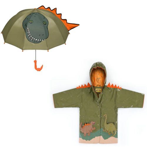  Kidorable Dinosaur Raincoat and Umbrella Set (2T)