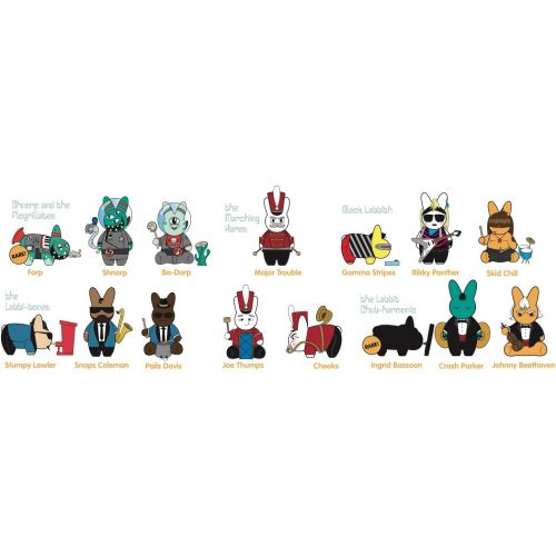 키드로봇 One Full Case of 24 Band Camp Labbits Vinyl Mini Figure Series by Kidrobot