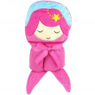 Kids- Large Pink Mermaid Hooded Bath Towel for Girls with Fun Fish Tails and Star- 30 x 50 (Mermaid)