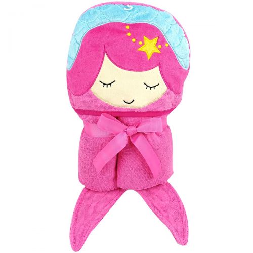  Kids- Large Pink Mermaid Hooded Bath Towel for Girls with Fun Fish Tails and Star- 30 x 50 (Mermaid)