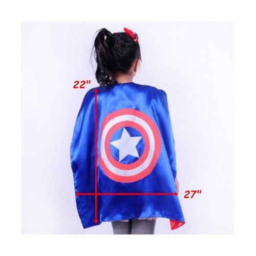  Kids Capes JDProvisions Captain America Blue and Mask Set (Captain America) (Blue)