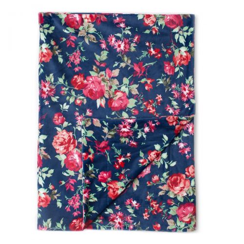  Kids N' Such Kids N Such Minky Baby Blanket 30 x 40 - Navy Floral - Soft Swaddle Blanket for Newborns and Toddlers - Best for Girl Crib Bedding, Nursery, and Security - Plush Double Layer Fleec