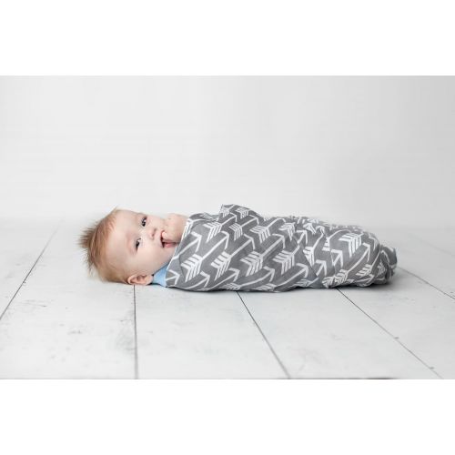  Kids N' Such Muslin Swaddle Blanket Set Wanderer Large 47x47 inch | Super Soft Bamboo Blankets | Arrow, Feather and Stars | 3 Pack Baby Shower Gift Bundle of Swaddles for Boys and Girls | 10,00