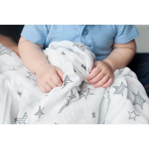  Kids N' Such Muslin Swaddle Blanket Set Wanderer Large 47x47 inch | Super Soft Bamboo Blankets | Arrow, Feather and Stars | 3 Pack Baby Shower Gift Bundle of Swaddles for Boys and Girls | 10,00