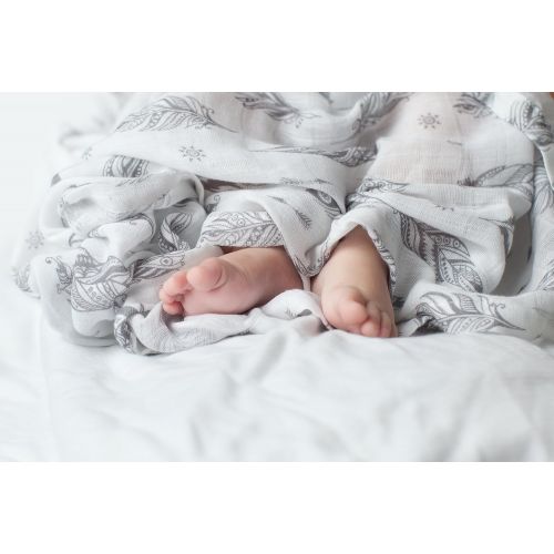  Kids N' Such Muslin Swaddle Blanket Set Wanderer Large 47x47 inch | Super Soft Bamboo Blankets | Arrow, Feather and Stars | 3 Pack Baby Shower Gift Bundle of Swaddles for Boys and Girls | 10,00